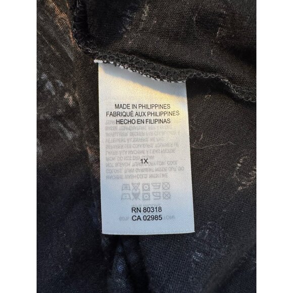 Lucky Brand Tee Size 1X NWT $40 BOHO Print Black Scoop Neck Shirt - Picture 3 of 8